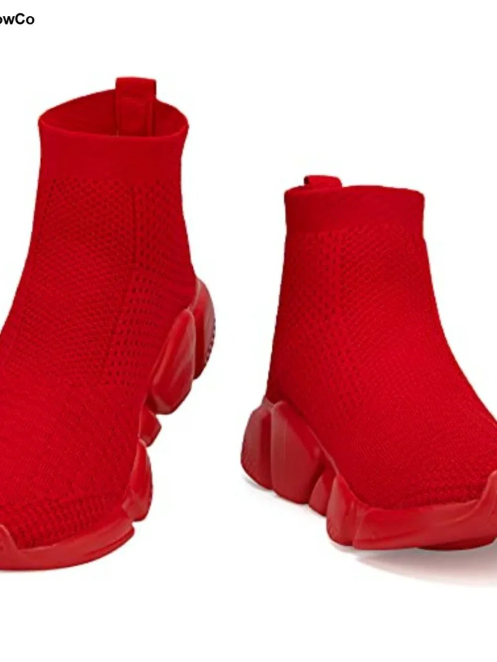 Women's Slip On High Top Sneakers Lightweight Knit Fabric Walking Shoes Gym